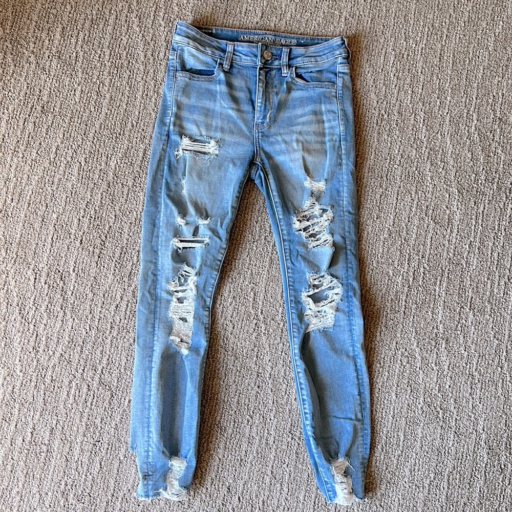 American Eagle Super Stretch Skinny Jeans, Sz 4 Short